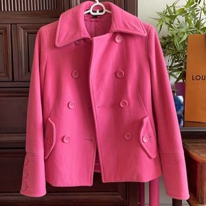 VTG Wool Cashmere Blend Pink Express Peacoat XS
